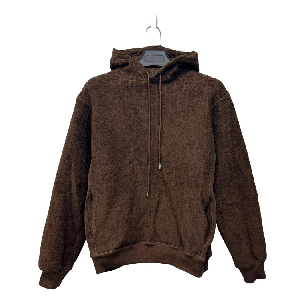 95新 DIOR/迪奥 Dior 迪奥 棕色毛巾满印帽衫 XS码/98新/无配件