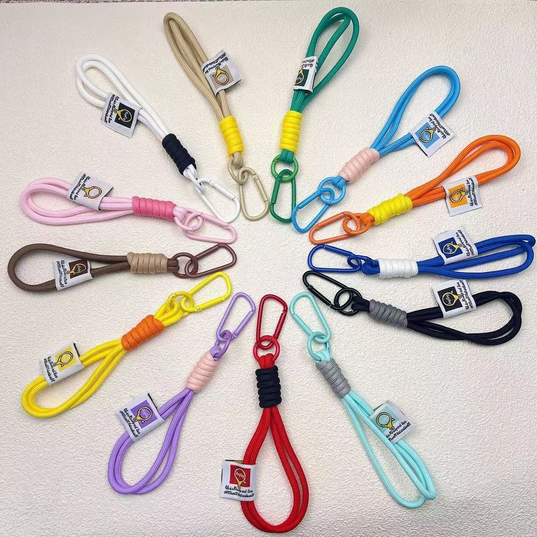 钥匙扣挂绳登山扣创意万能绳子随手彩色多功能u盘短款绳防丢编制