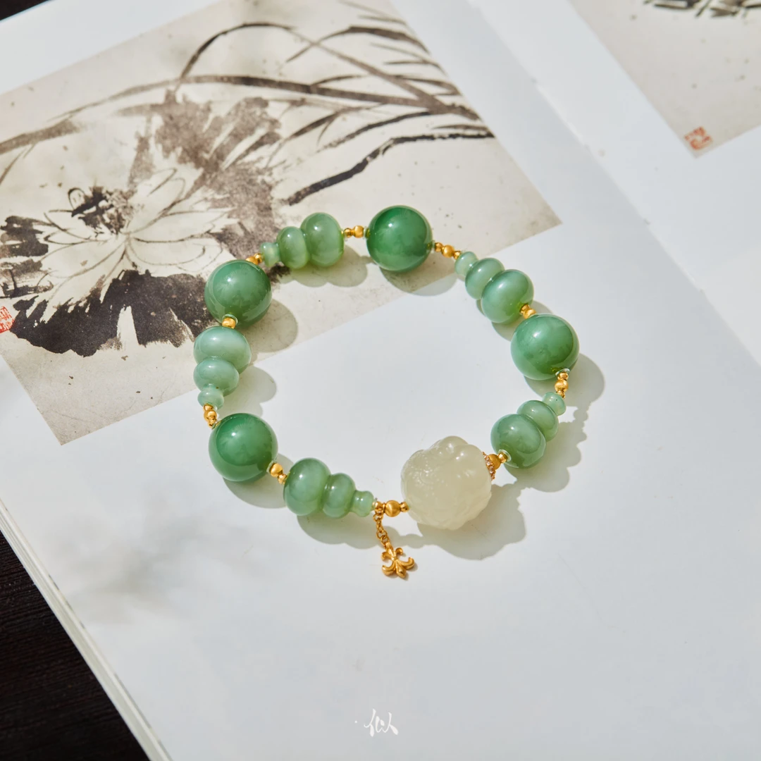 【知晴】·似梓珠宝· 18K碧玉手串  XYGD083011-G