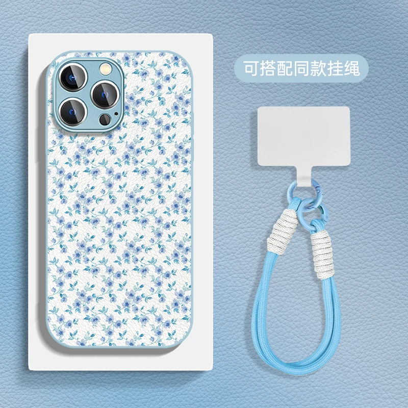 适用于苹果16华为OPPO小米VIVO时尚百搭金属漆小羊皮手机壳HA0423