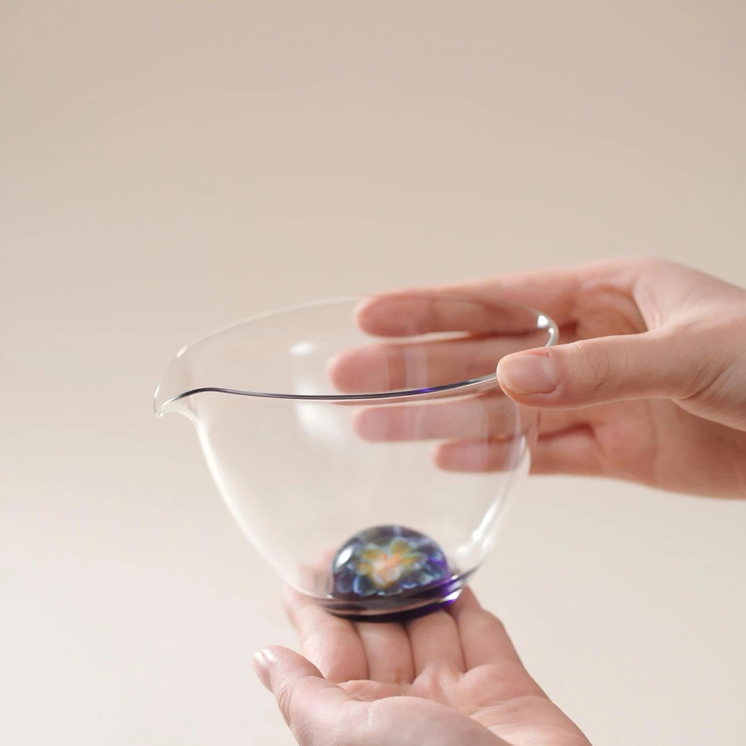 FENGMI/风谜金标花语天语茶海 高硼硅 手工玻璃公道杯