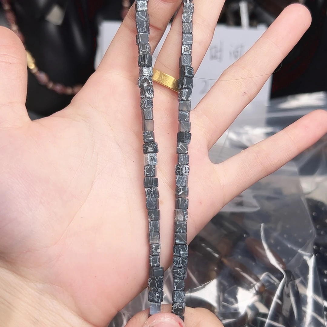 玛瑙/玉髓合金珠宝半成品u543 5m 药霜方糖一条