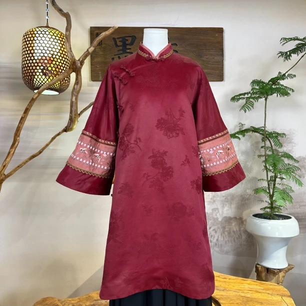 新中式国风民族 高定香云纱棉服 MX33325