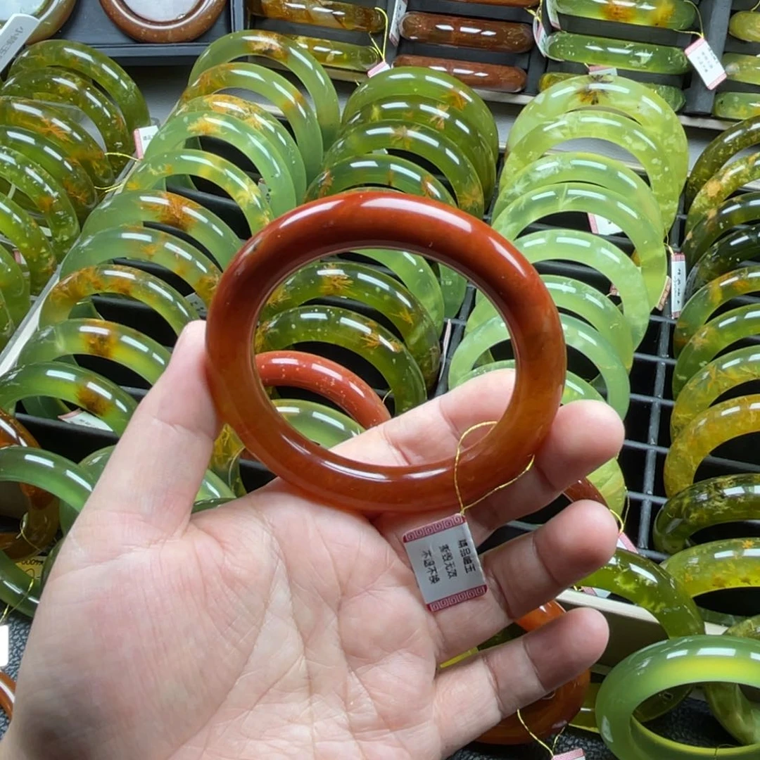 未镶嵌蛇纹石玉手镯57.7瑕