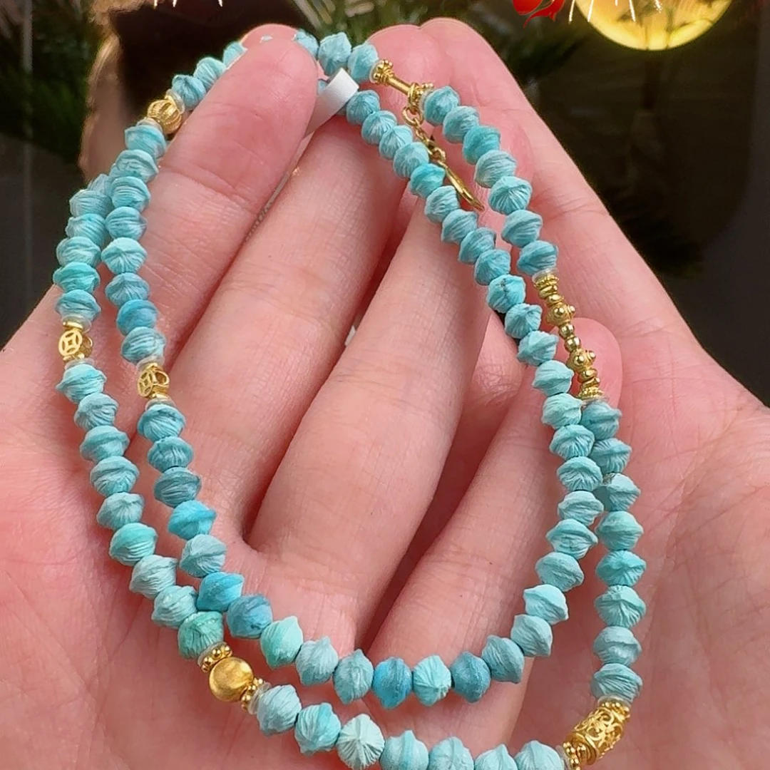 绿松石珠宝奇石18K金镶嵌