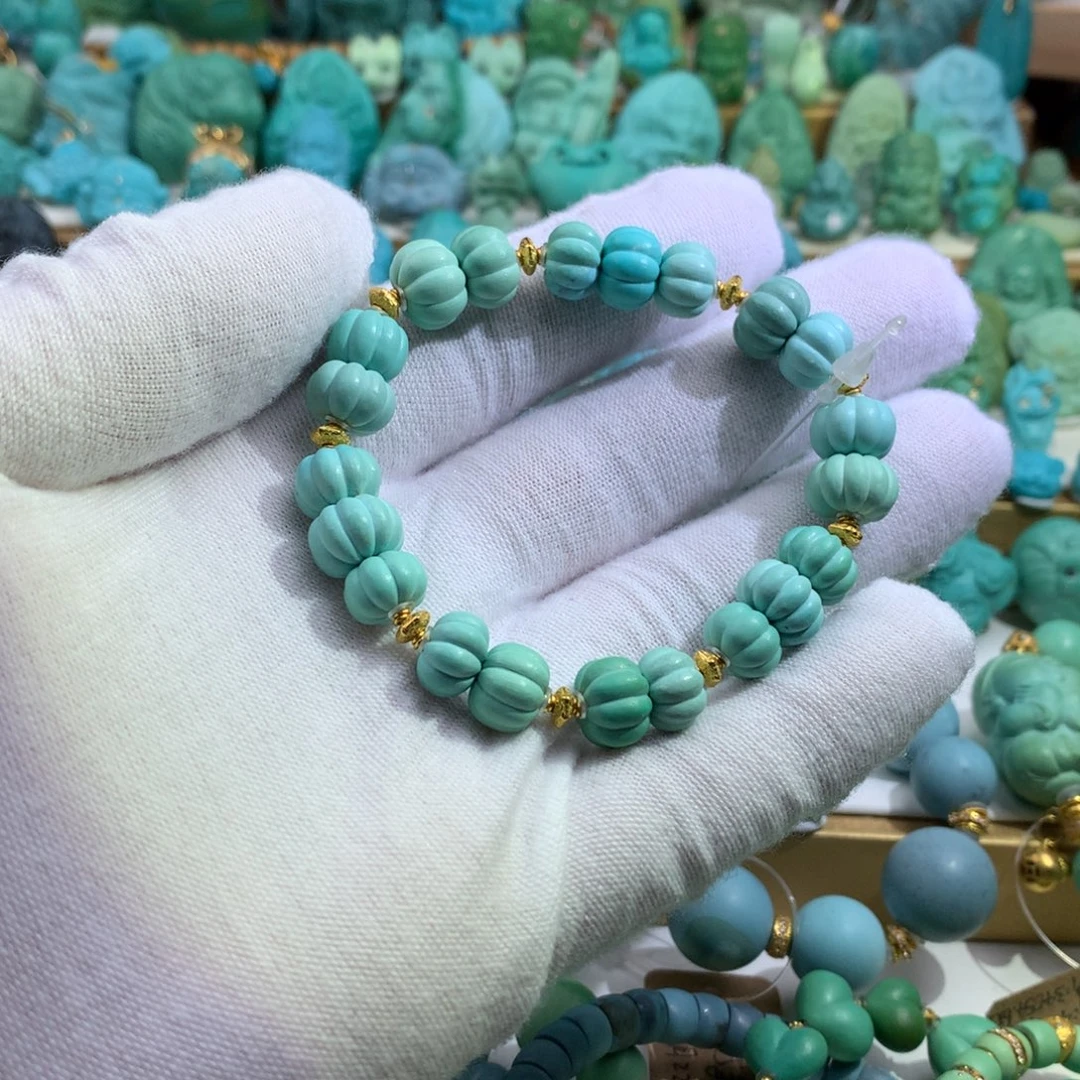 绿松石18K金镶嵌手链