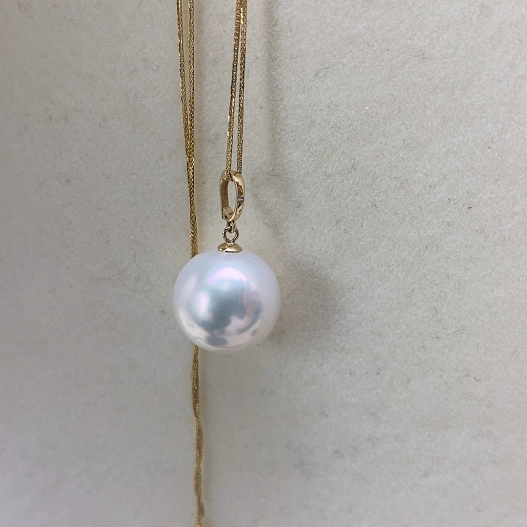 18K金镶嵌淡水珍珠套链