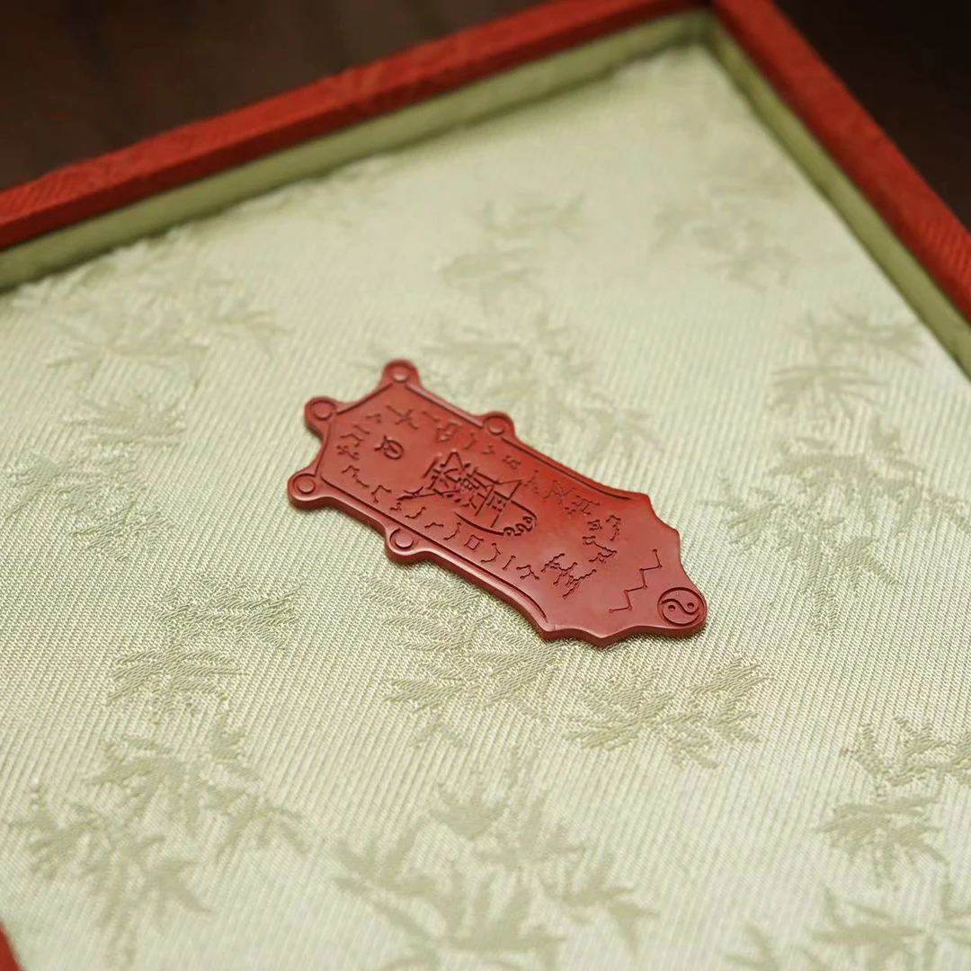 含辰砂工艺品【雨渐耳】保真朱砂牌摆件ZS-BJ011
