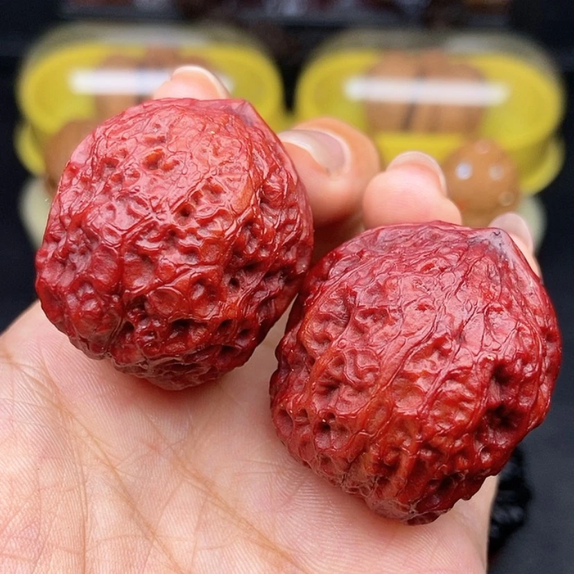 【闪购商品】文玩核桃把件39尺红彩蛇皮元宝