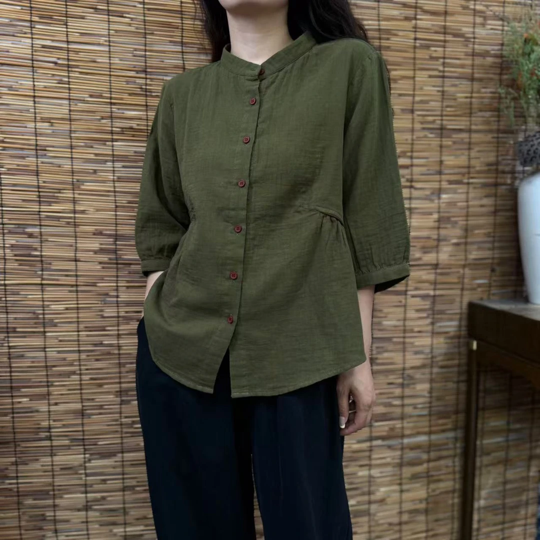 14810新款春秋优雅减龄宽松显瘦文艺时尚衬衫