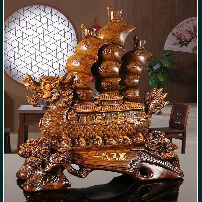 一帆风顺龙舟家居工艺品摆件