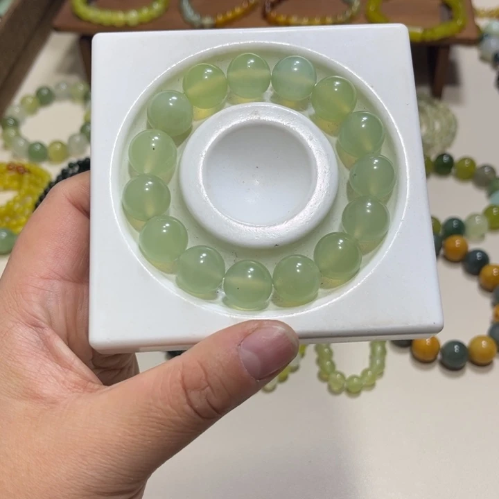 蛇纹石玉未镶嵌手链卡14