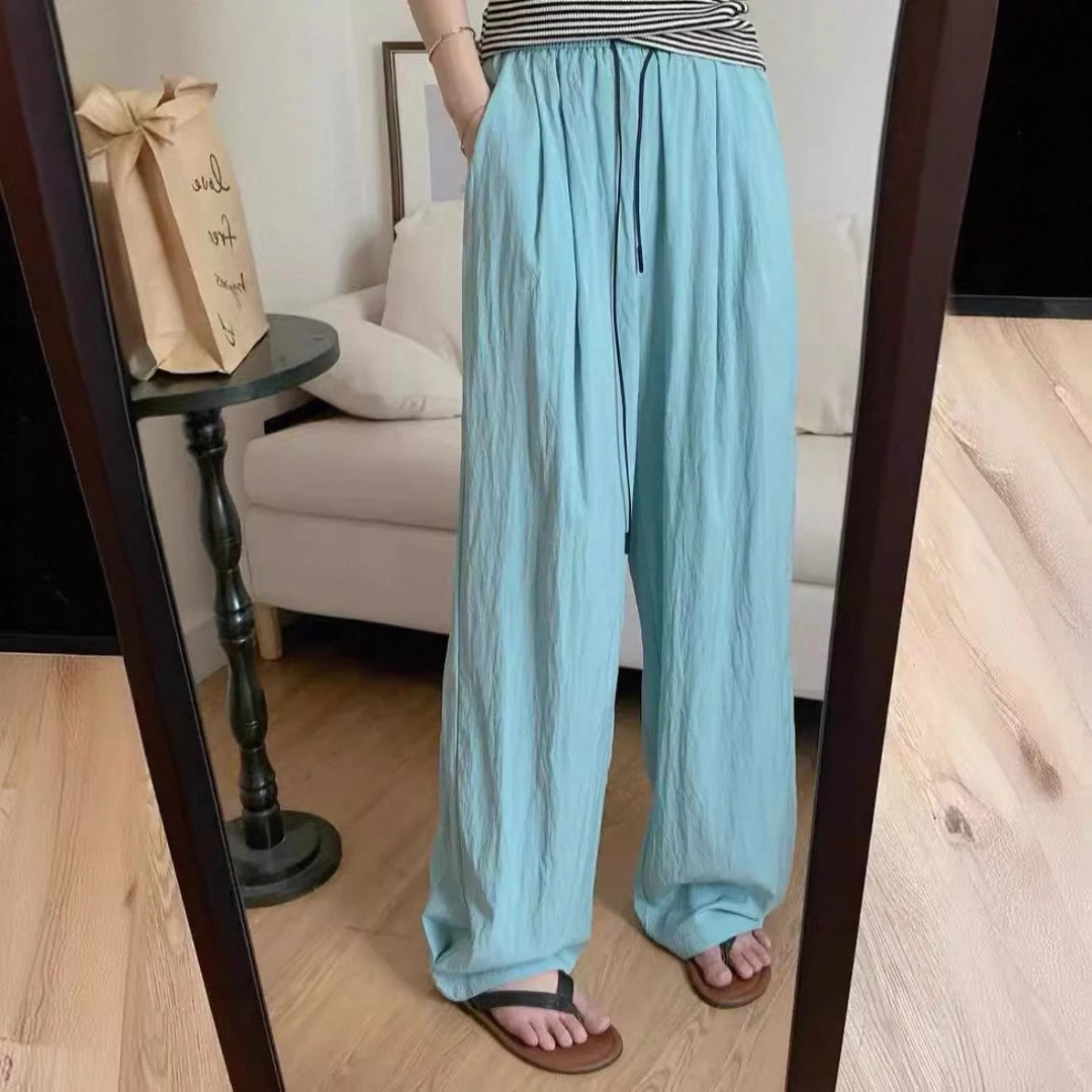 （微瑕）夏季新款松紧腰阔腿休闲裤