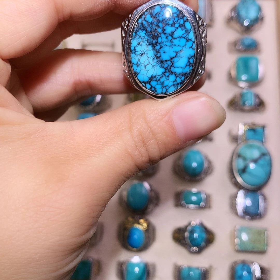 绿松石银S925镶嵌挂件