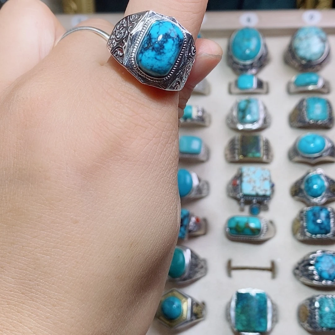 绿松石银S925镶嵌挂件