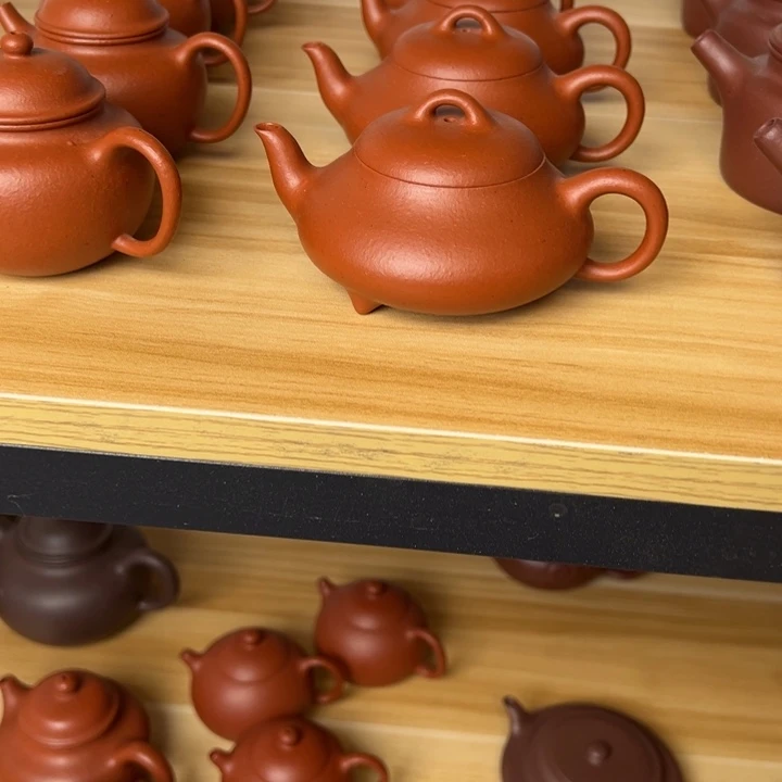 紫砂茶壶南***味微瑕朱泥汉棠石瓢160cc