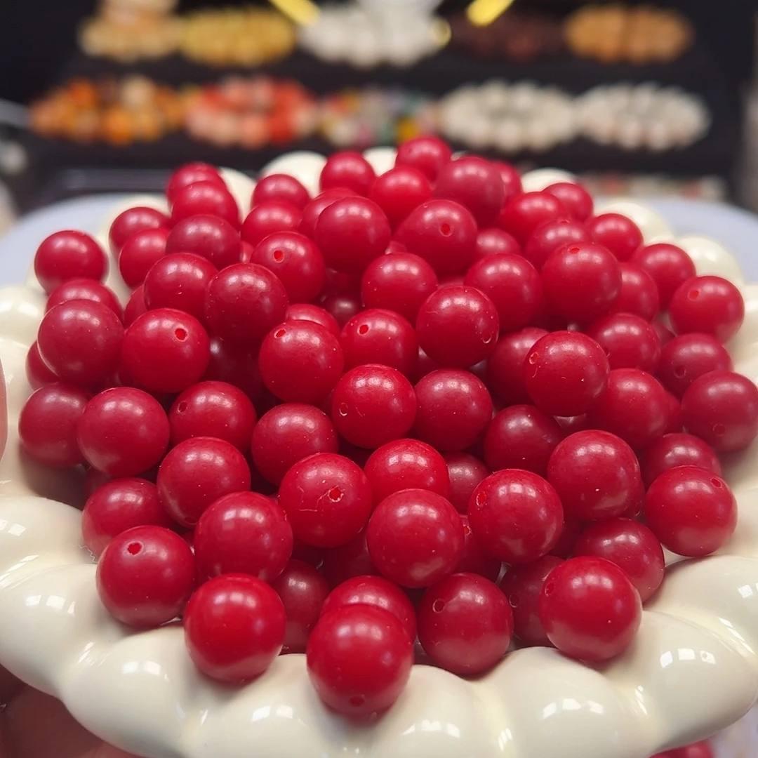 菩提根/象牙果手串卡13红色圆150颗