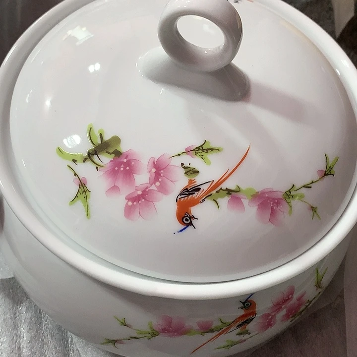 摆件景德镇陶瓷水点桃花宫廷宝