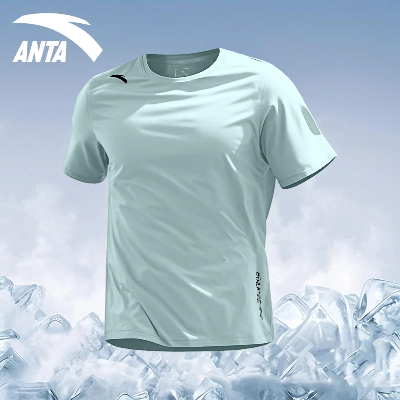安踏速干短袖T恤男款夏季新款冰丝透气半袖户外健身运动休闲上衣