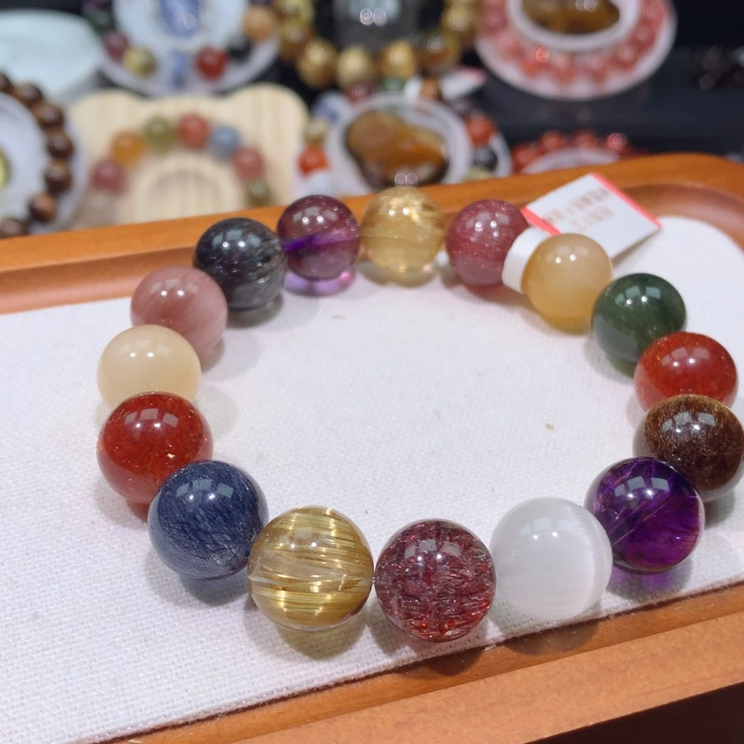 水晶手链未镶嵌多宝手链13mm