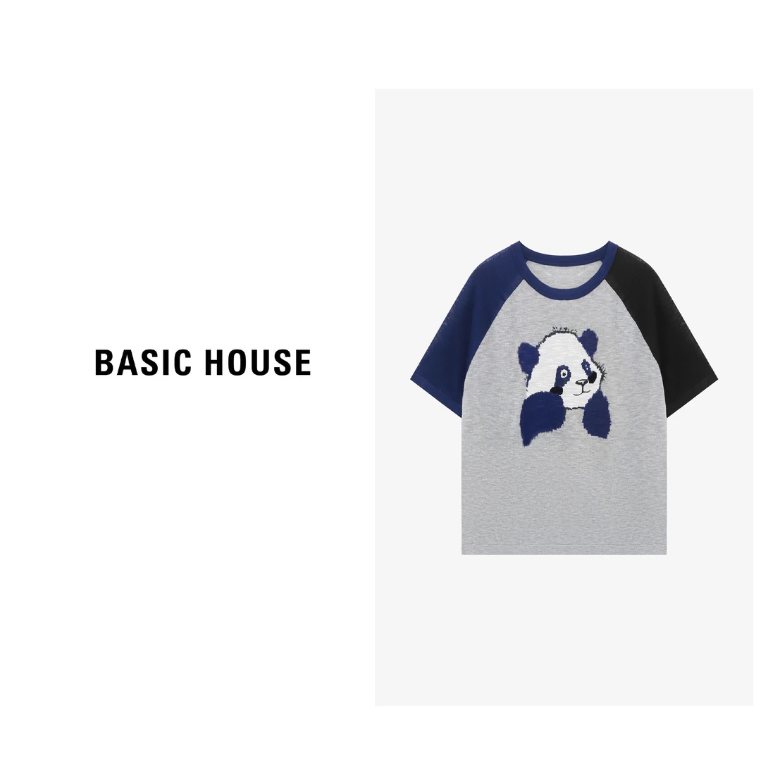 Basic House/百家好春季时尚针短袖简约设计针织衫-B0625B51572