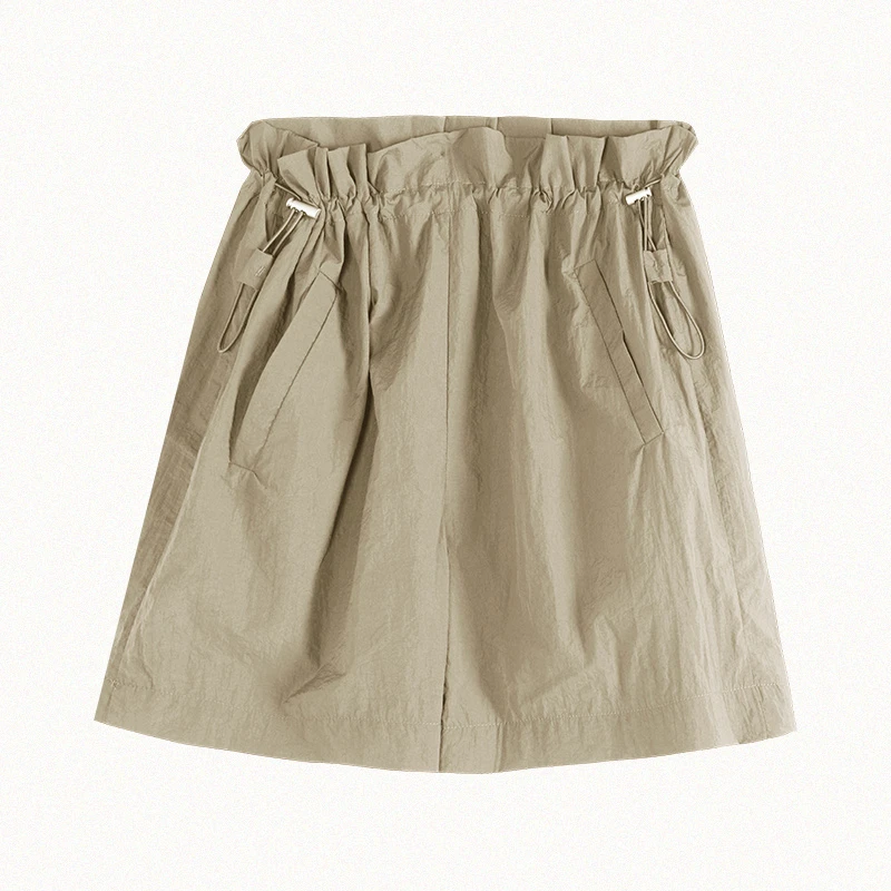 2025S/S韩版松紧腰休闲裤潮流时尚百搭夏季薄款宽松纯色短裤37288