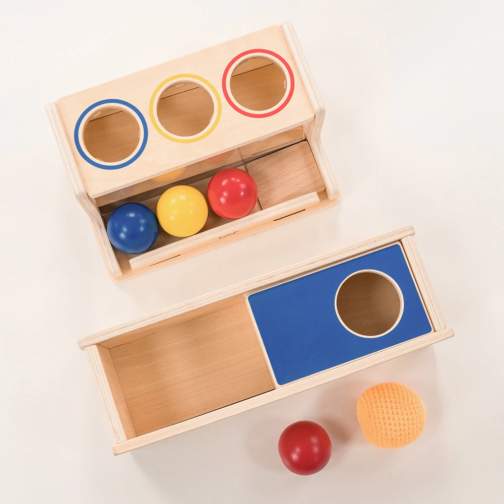 【9个月-18个月】按压球+滑盖蒙氏早教益智玩具