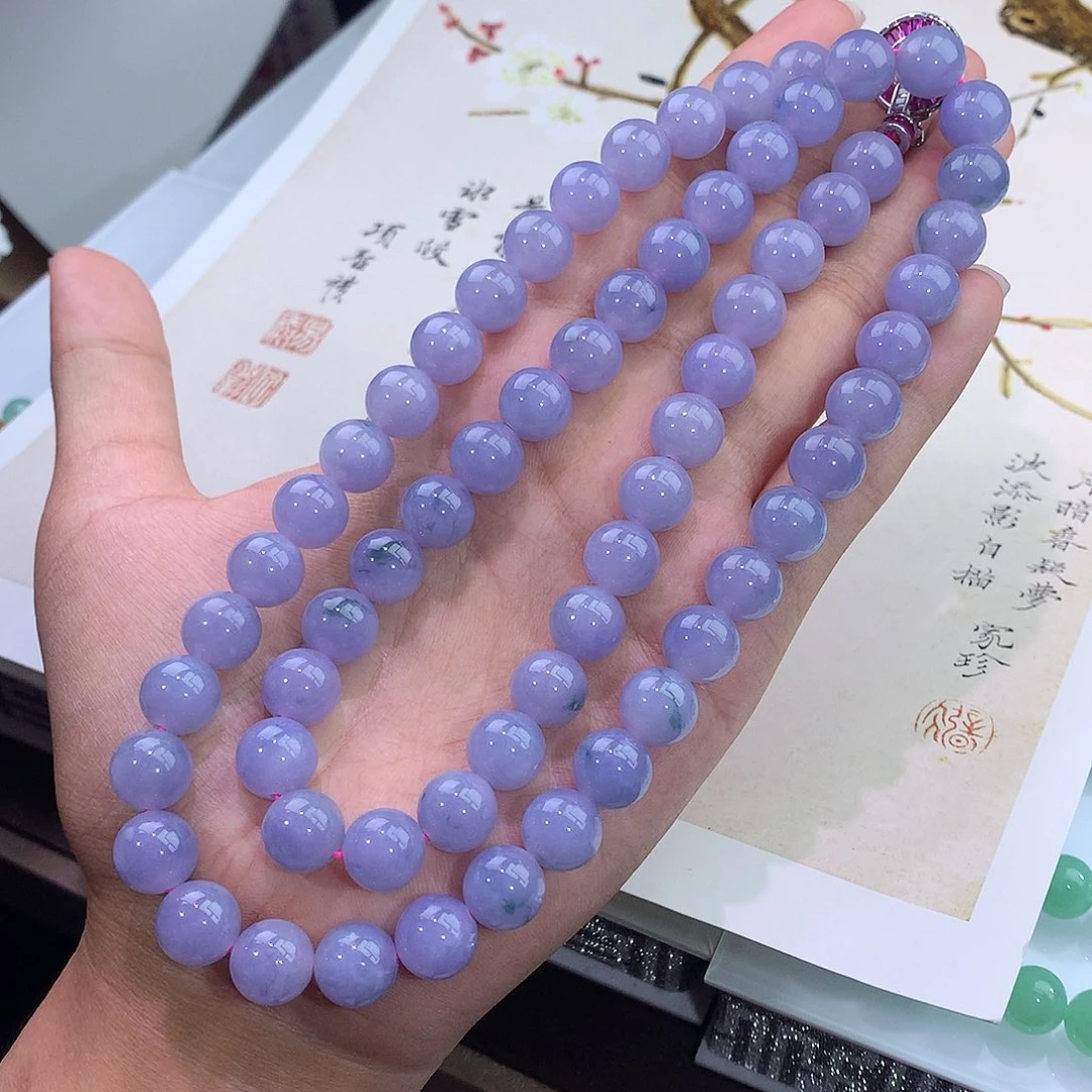 未镶嵌手链翡翠紫罗兰飘花项链 链接15