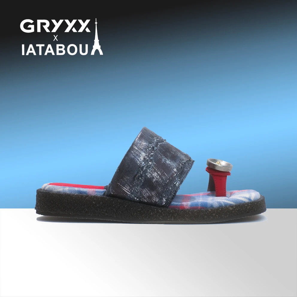 IATABOU高端潮流潮牌夏季上新拖鞋真皮平底女鞋TA156084