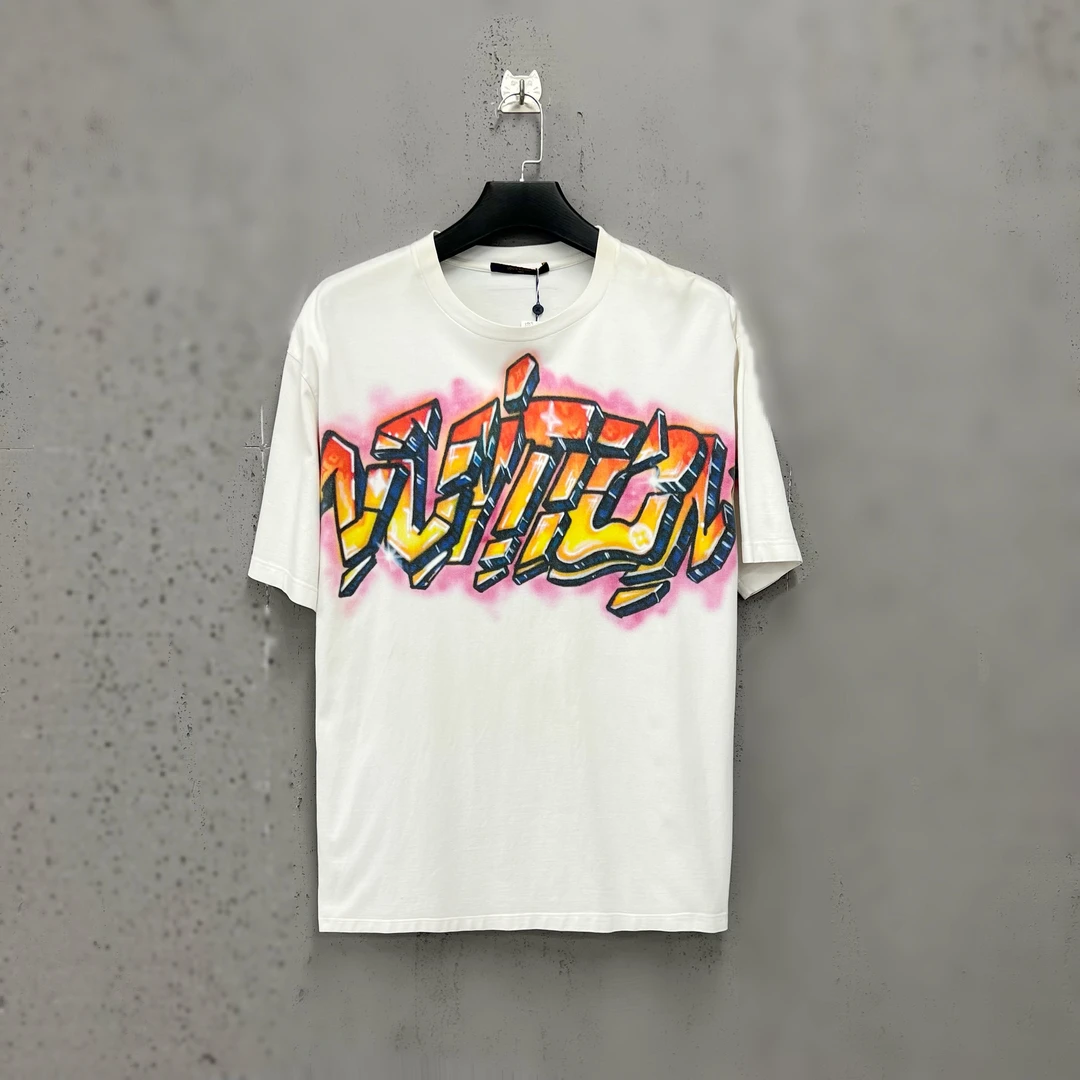 99新 LouisVuitton/路易威登 lv渲染闪耀印花短袖xxl码大码福利