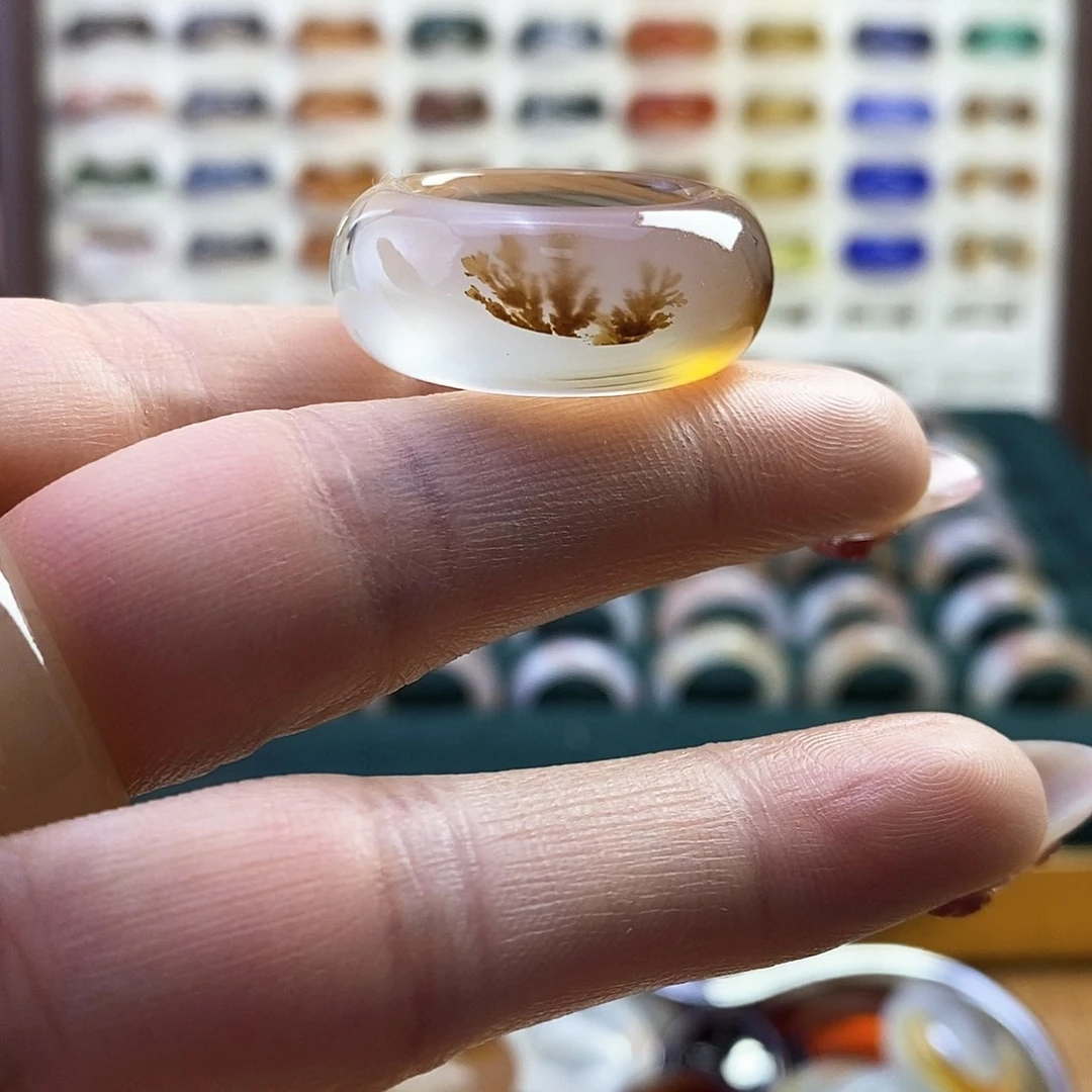 玛瑙/玉髓戒指未镶嵌用****5