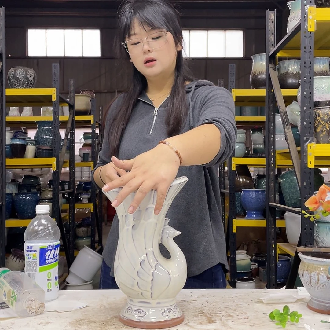 宜兴紫砂粗陶花盆