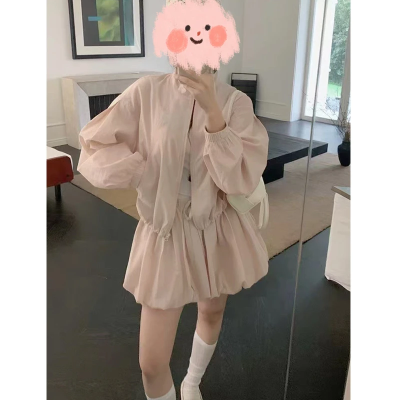 大码轻薄防晒衫套装夏季新款休闲外套花苞裙两件套2908#