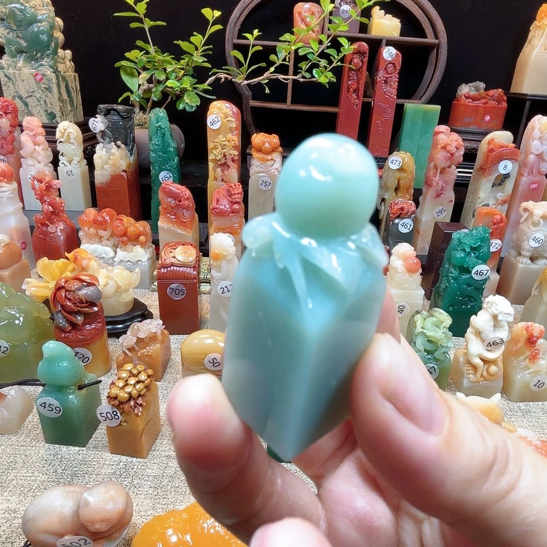 寿山石其他桃子天青