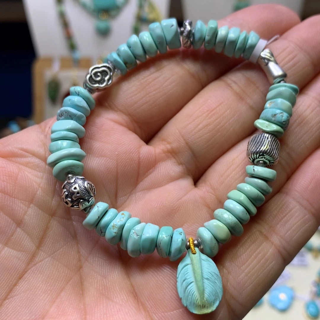 绿松石银S925镶嵌单圈