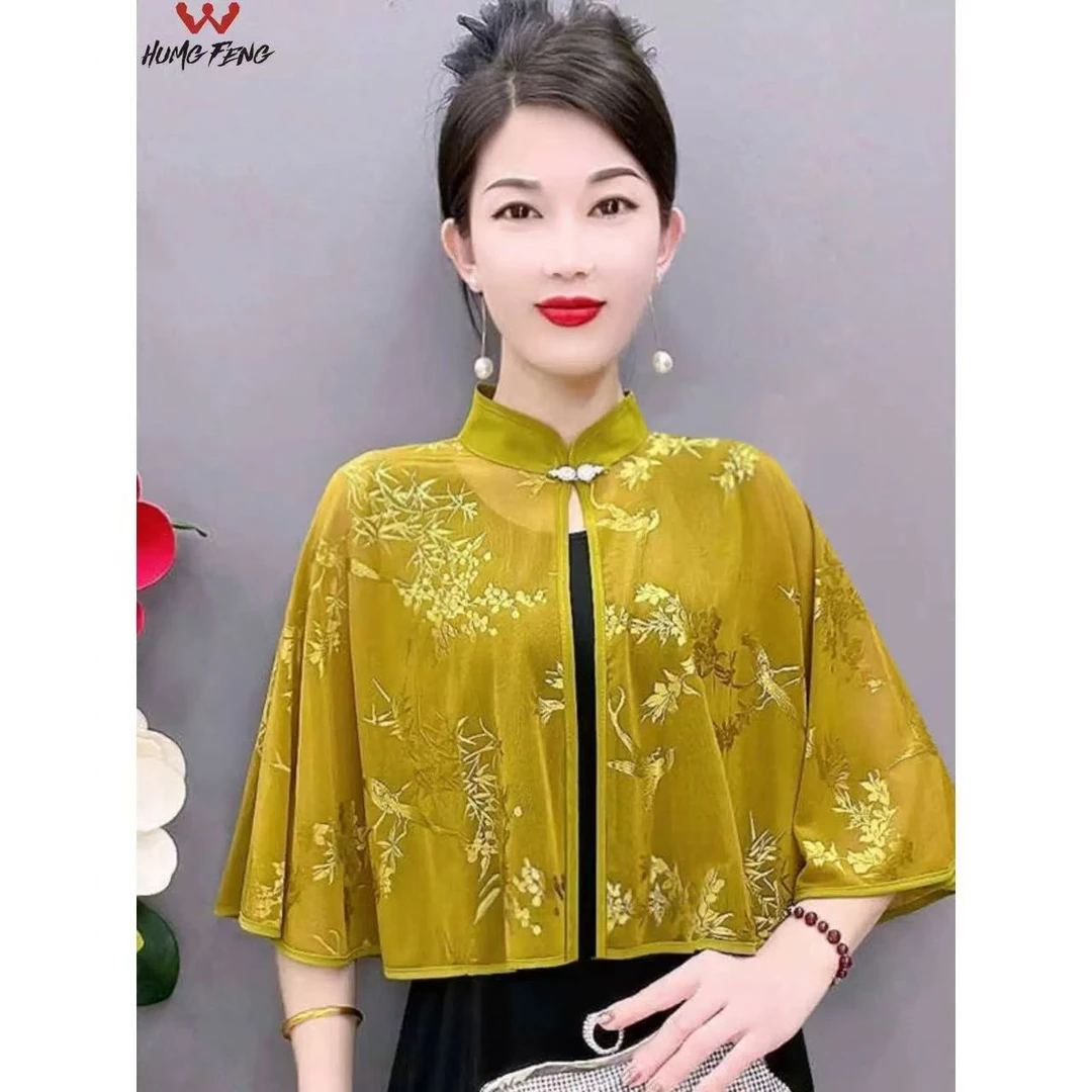 刺绣披肩 外搭夏季薄款斗篷披风防晒小开衫Y 0023