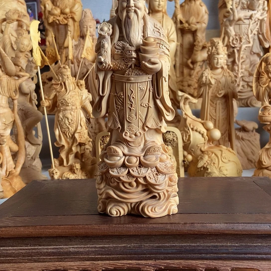 木小**～小叶黄杨木雕财神