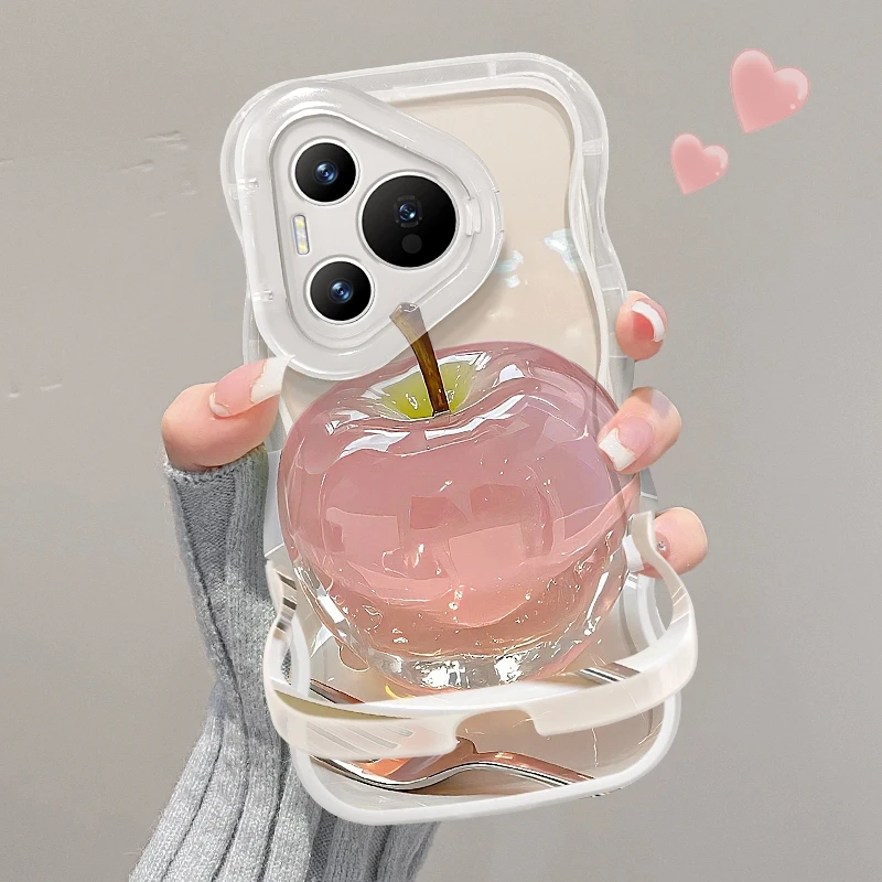 适用于华为PURA70PRO油画苹果双支架全包防摔手机壳