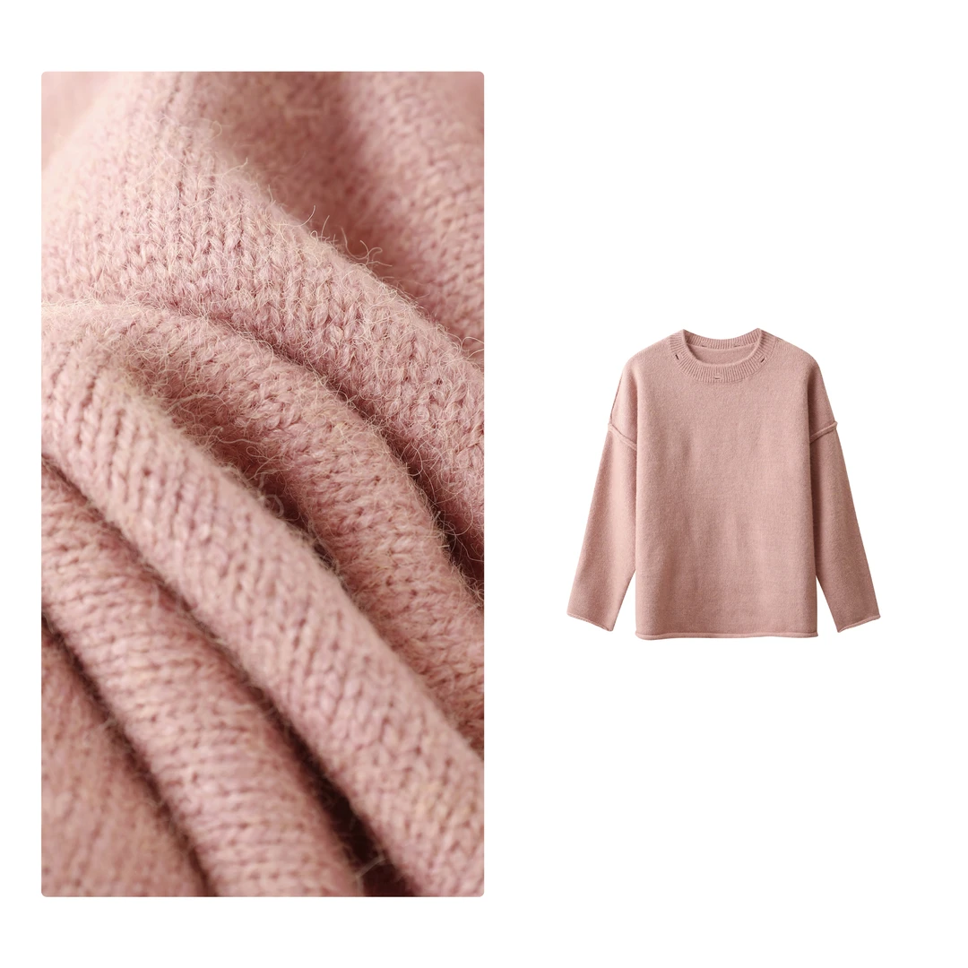 门店24&9！糖果系毛衣」纯色基础百搭圆领宽松女式针织上衣女H00686