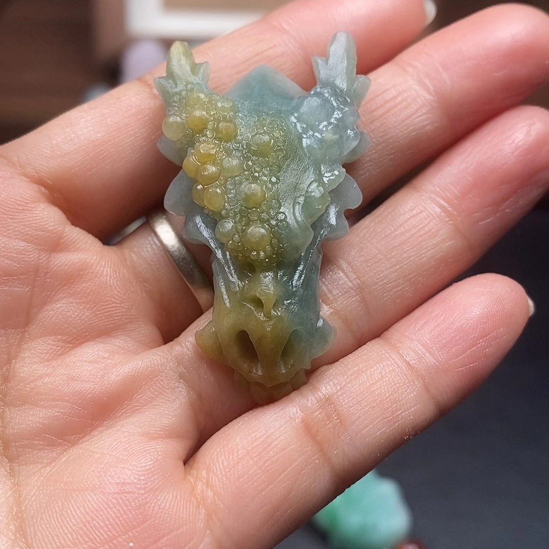 叶***落定制翡翠未镶嵌毛货抛光