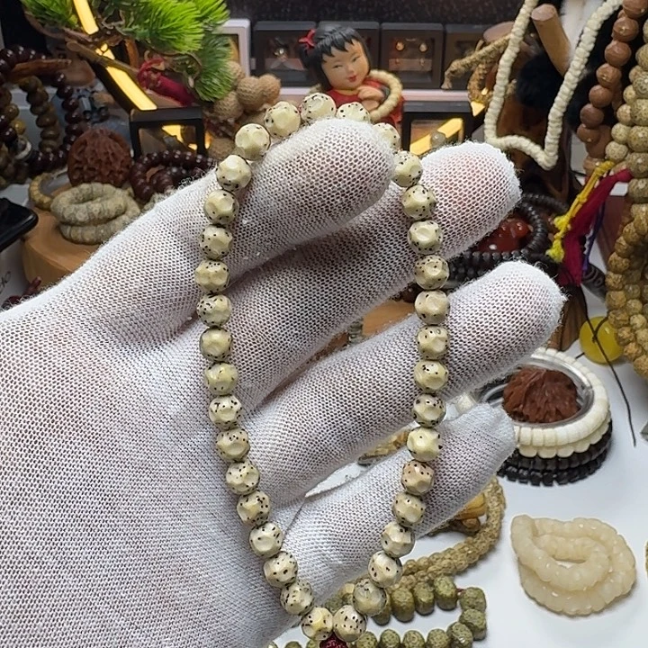 手串星月菩提2号车尺寸7石玉圆珠无相手持