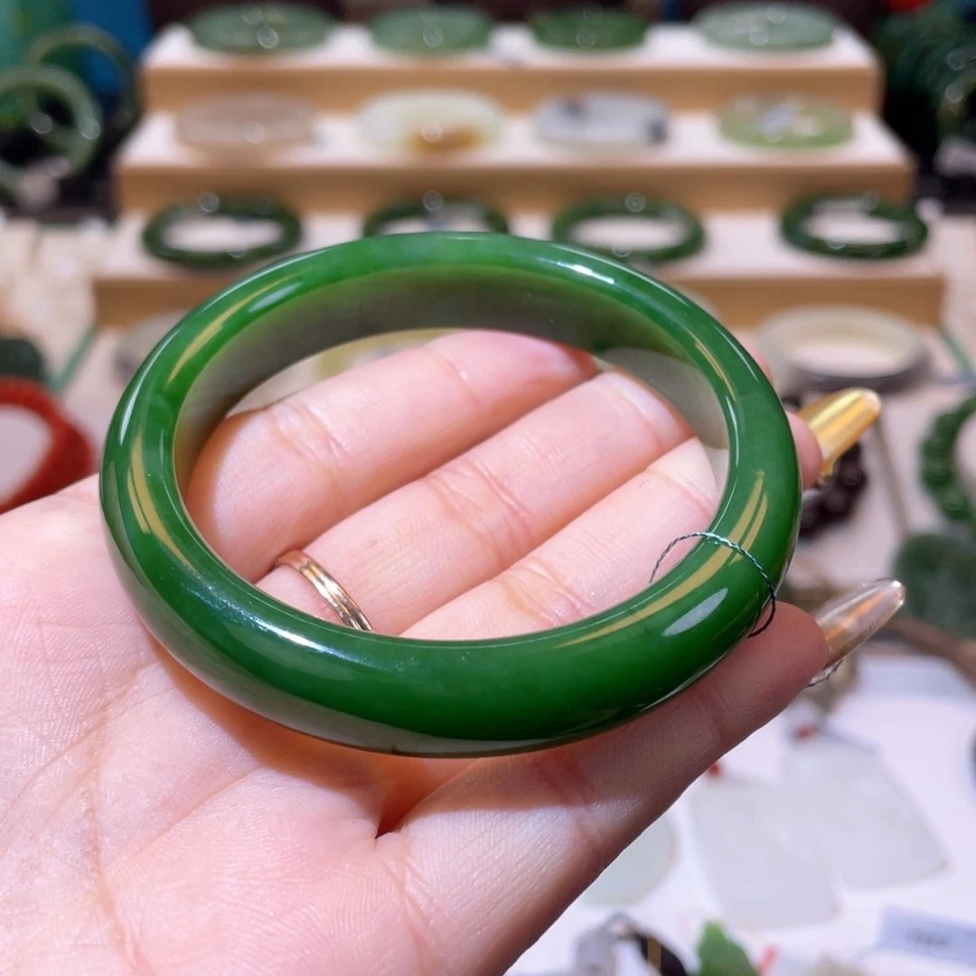 和田玉收藏级碧玉手镯56、57未镶嵌