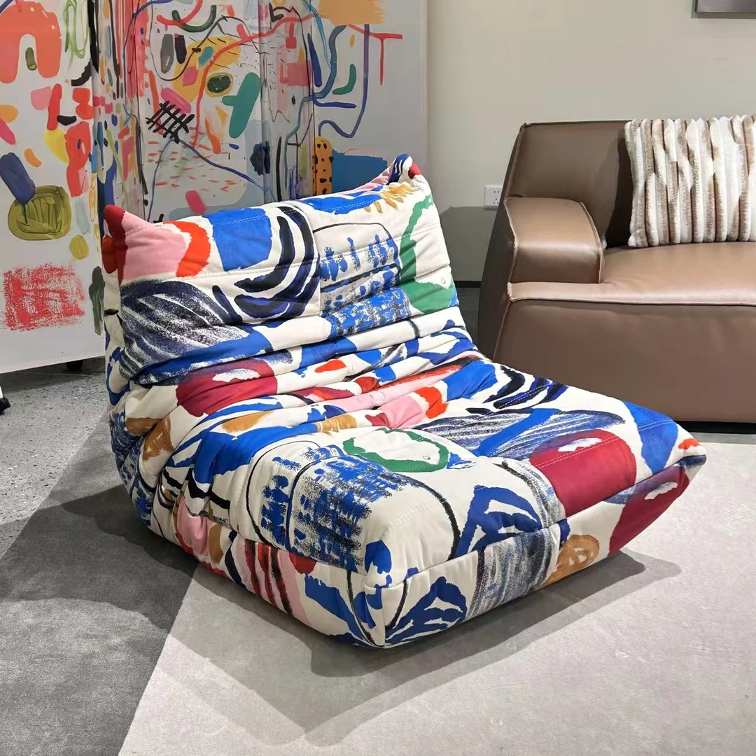 【春哥严选】毛毛虫沙发北欧风客厅搭配单人椅意式阳台布艺沙发椅