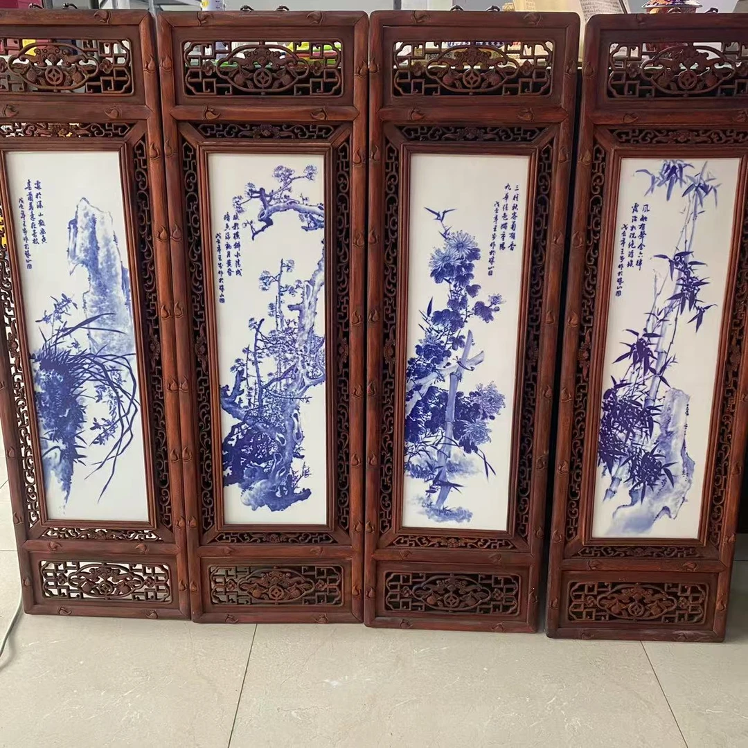 GY 【宏泰·瓷源】景德镇高端赏瓷  四条屏瓷板画  t468