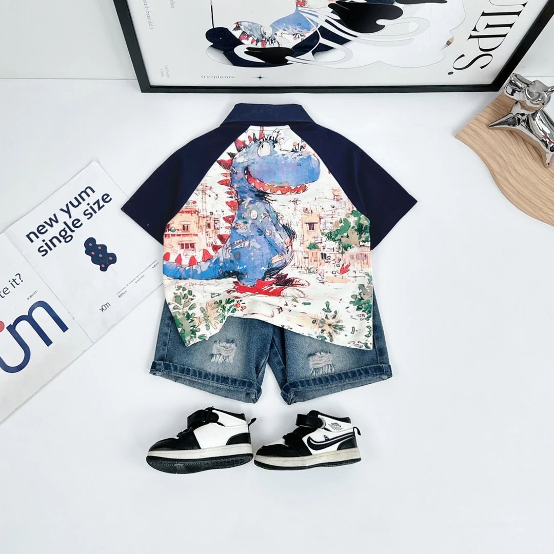 儿童夏装短袖POLO衫男童T恤夏薄款2025新款 WG28237 悠悠童话童装