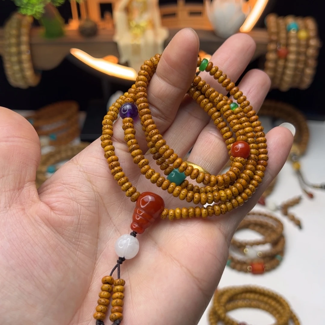 星月菩提吊坠星月菩提小米珠5×3mm