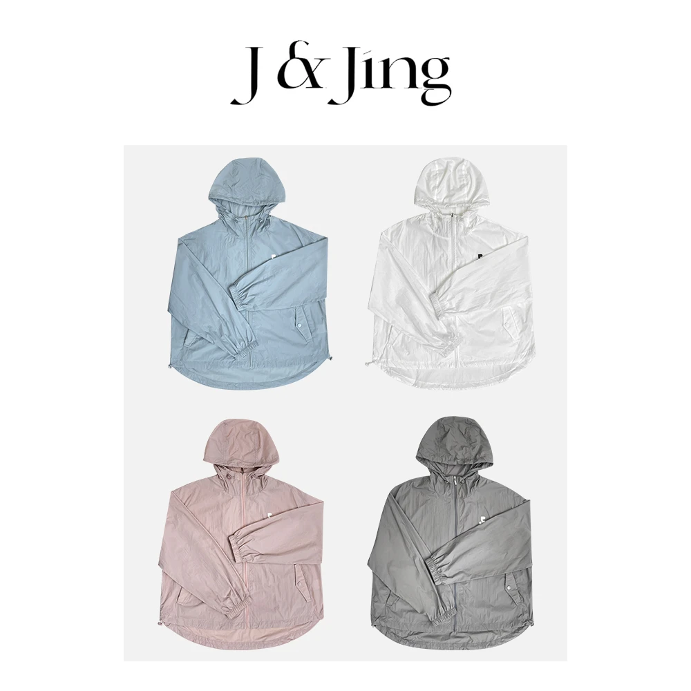 J&Jing-「松弛玩家」-上新~情侣款逗号宽松连帽防晒外套XW91323