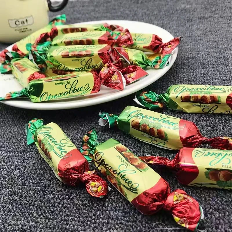 俄罗斯进口斯拉夫四颗榛子威化巧克力夹心榛子仁零食喜糖糖果500g