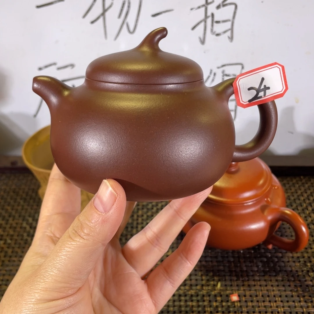 紫砂茶壶茄瓜紫泥