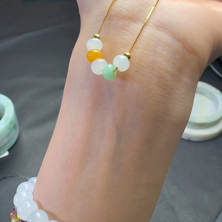 翡翠银S925镶嵌项链翡翠项链